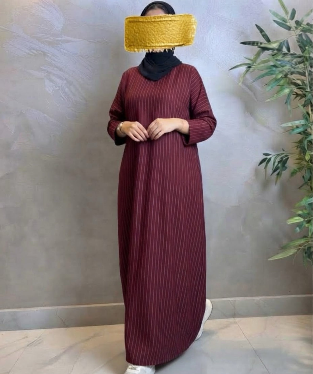Cozy Fall Striped Maxi Abaya
