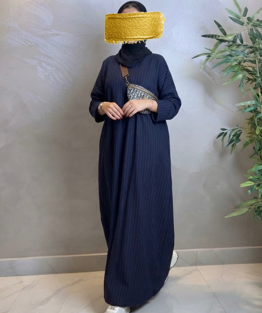 Cozy Fall Striped Maxi Abaya