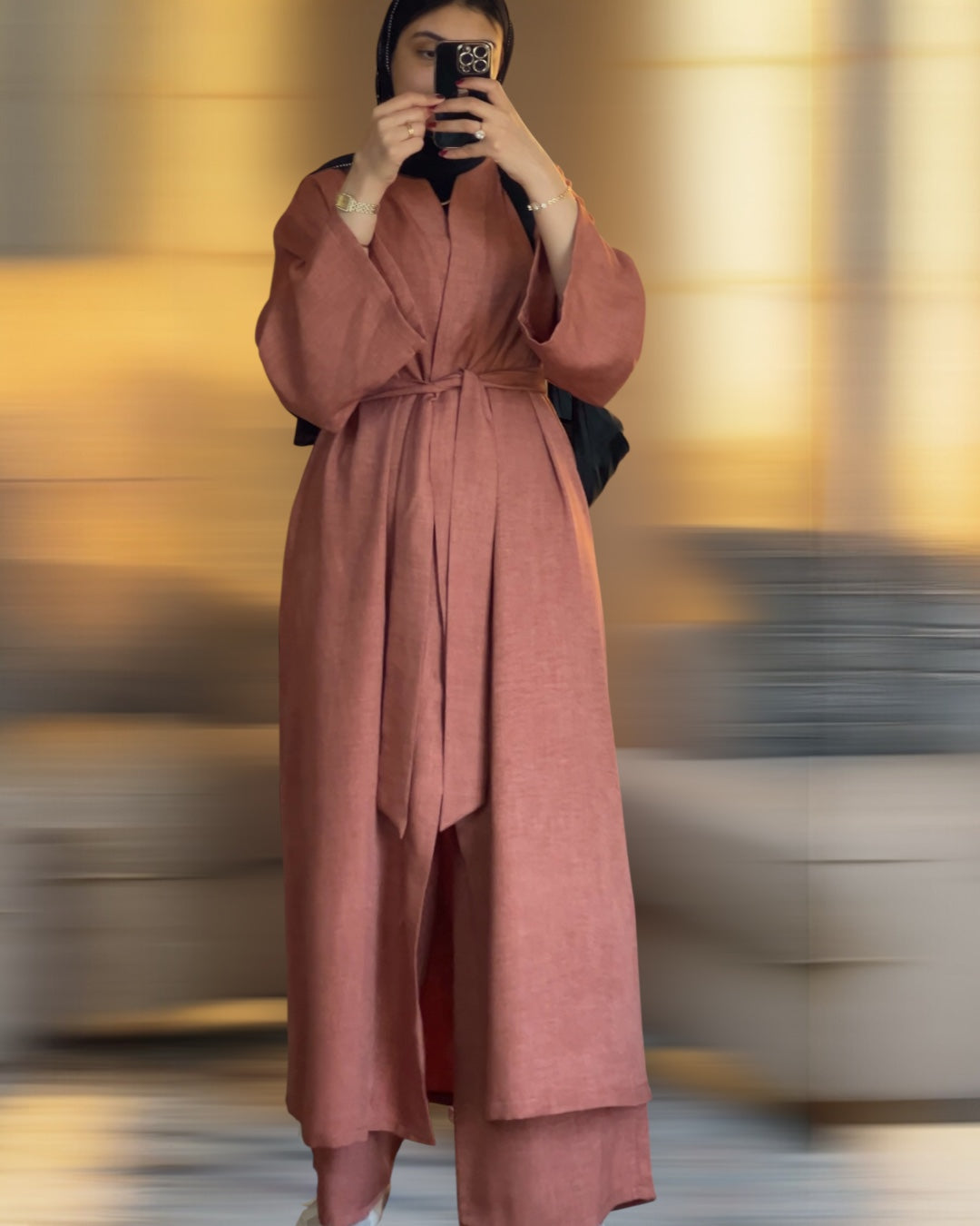 Zahra linen kimono set