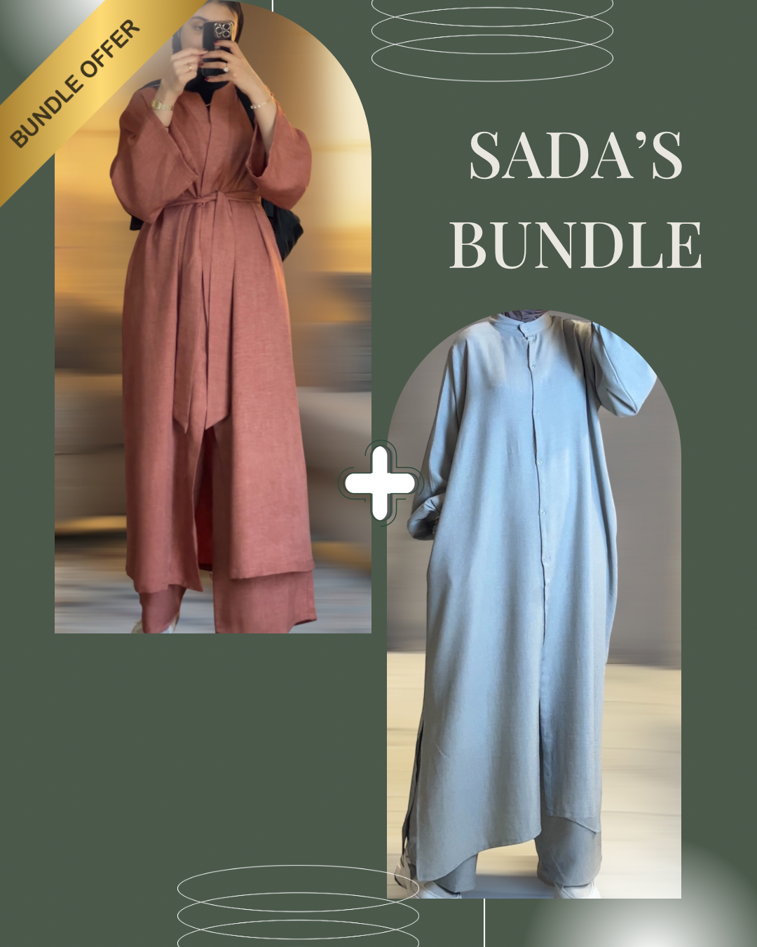 2 best seller modest sets ( grey - coral )